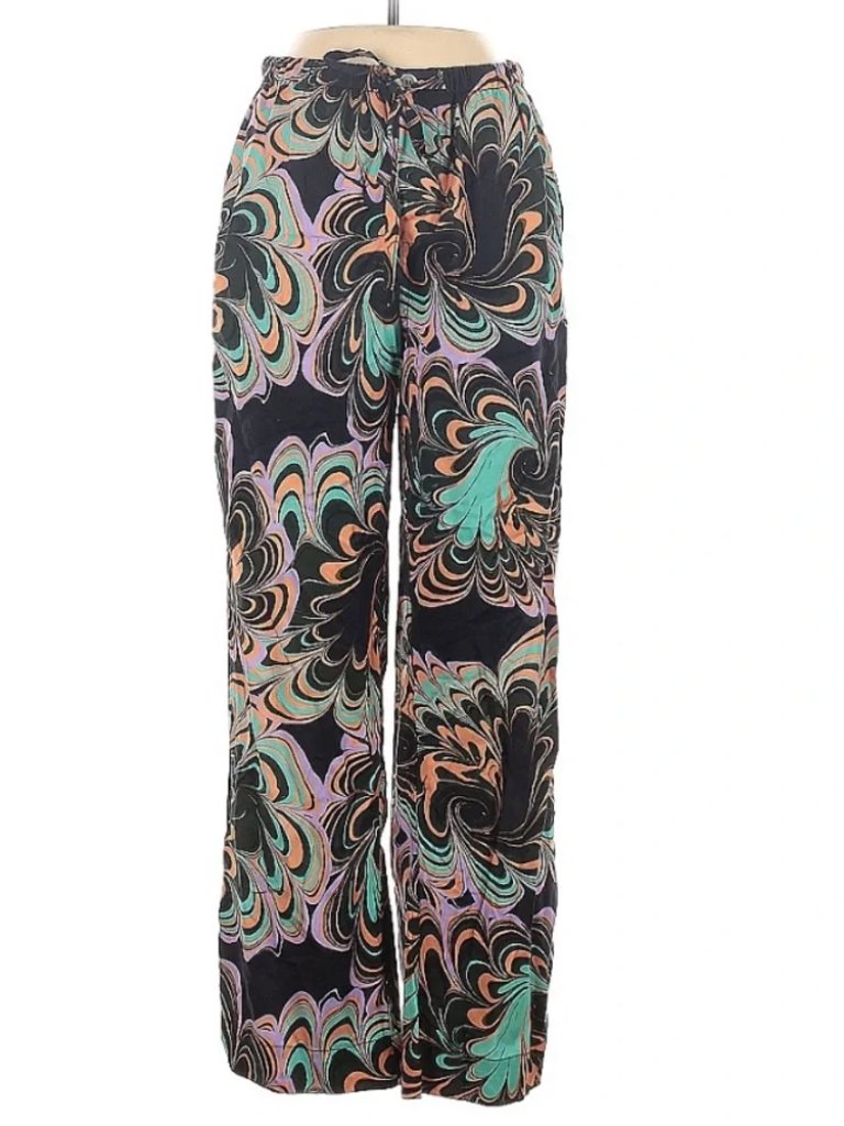 Untitled In Motion Intuition Pants Morpha Psychedelic Swirly Crepe Trousers S — image 6 of 7